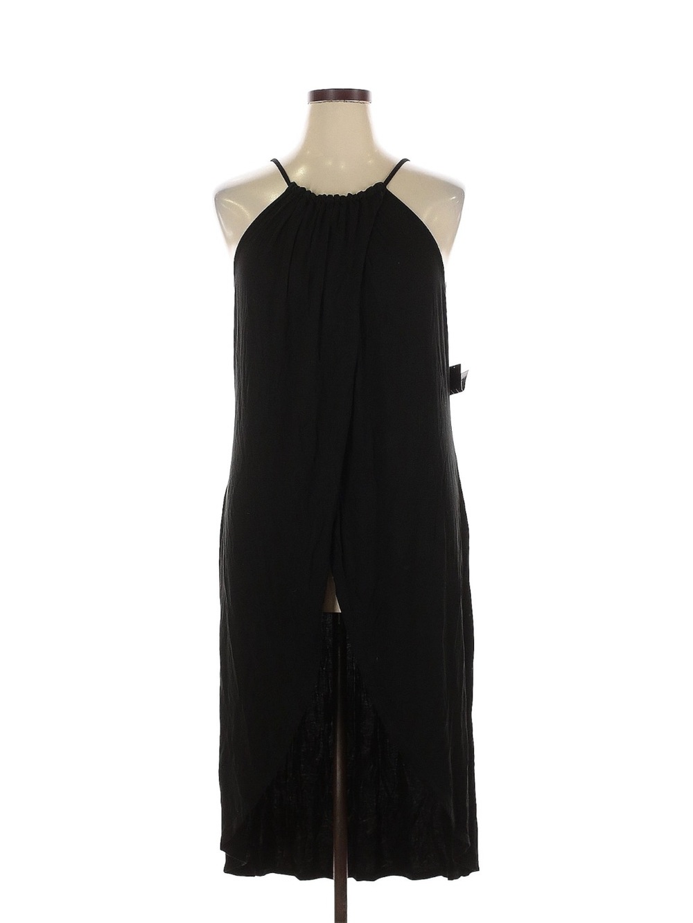 New York & Company Black High-Low Halter Midi Dress. Tulip front